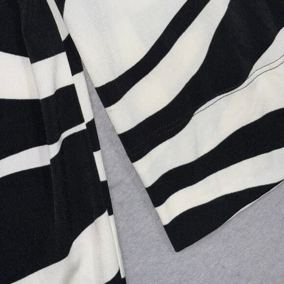 Bisou Bisou Zebra Print Blouse 14 Beaded Neck Glam Rock Bold Statement Top - Picture 6 of 8